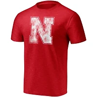 T-shirt classique à teinture spatiale avec logo principal Fanatics Scarlet Nebraska Huskers pour hommes