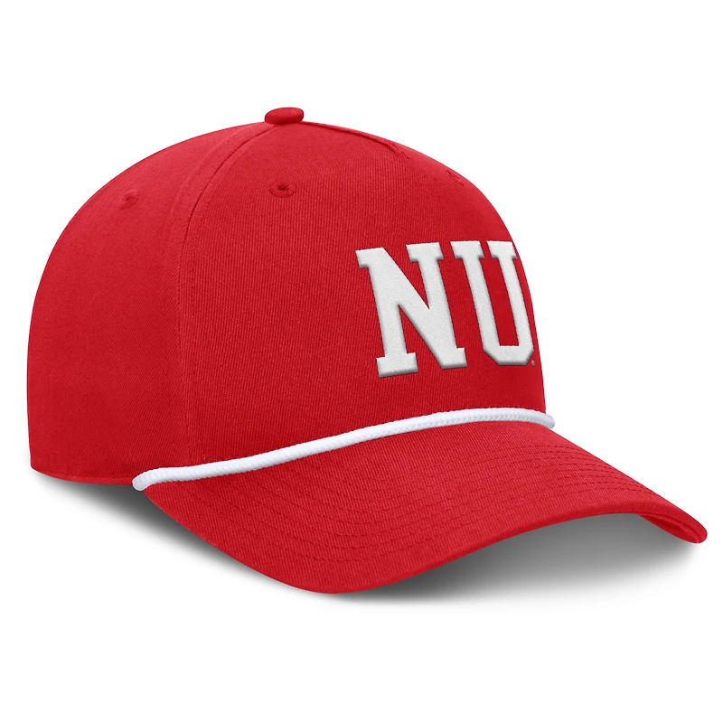 Men's Fanatics Scarlet Nebraska Huskers Foul Ball Rope Adjustable Hat