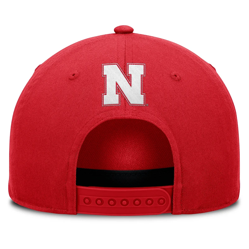 Men's Fanatics Scarlet Nebraska Huskers Foul Ball Rope Adjustable Hat