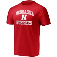 T-shirt Fanatics Scarlet Nebraska Huskers Heart and Soul Space-Dye pour hommes