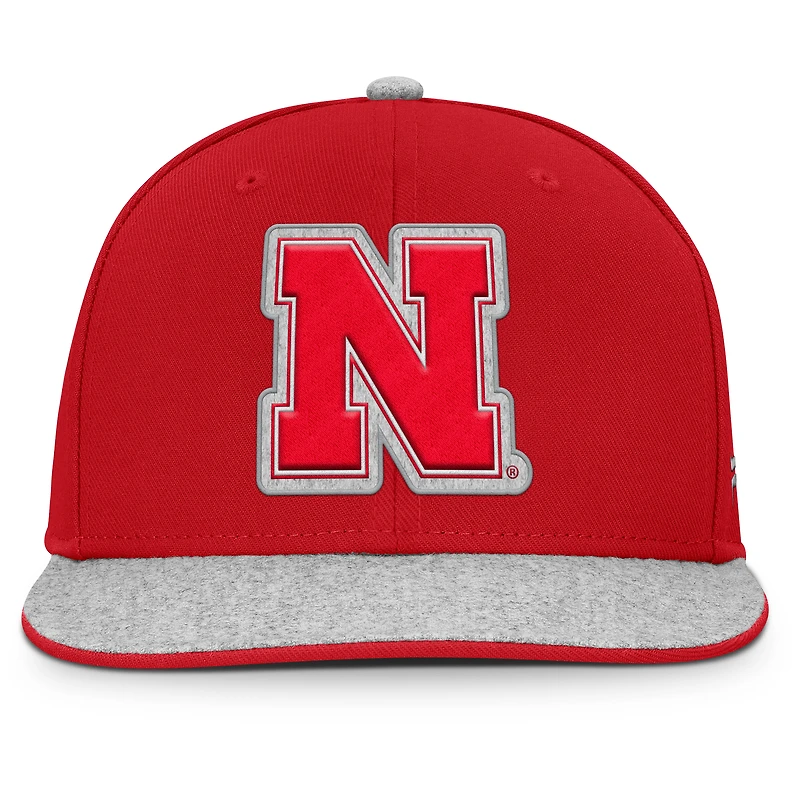 Casquette snapback en loden Fanatics Scarlet Nebraska Huskers pour homme