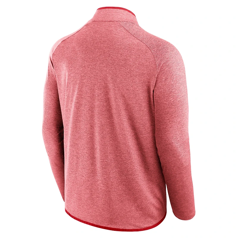 Men's Fanatics Scarlet Nebraska Huskers Mock Neck Half-Zip Pullover Jacket