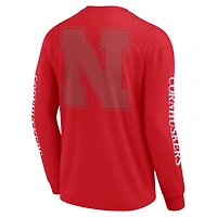 T-shirt à manches longues pour hommes Fanatics Scarlet Nebraska Huskers Strive