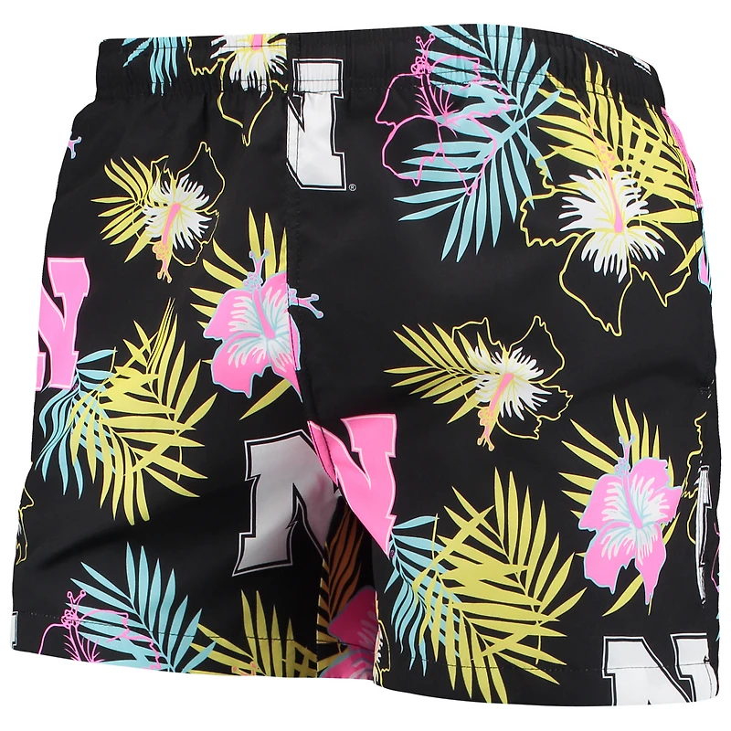 Maillot de bain FOCO Nebraska Huskers Neon Floral pour homme
