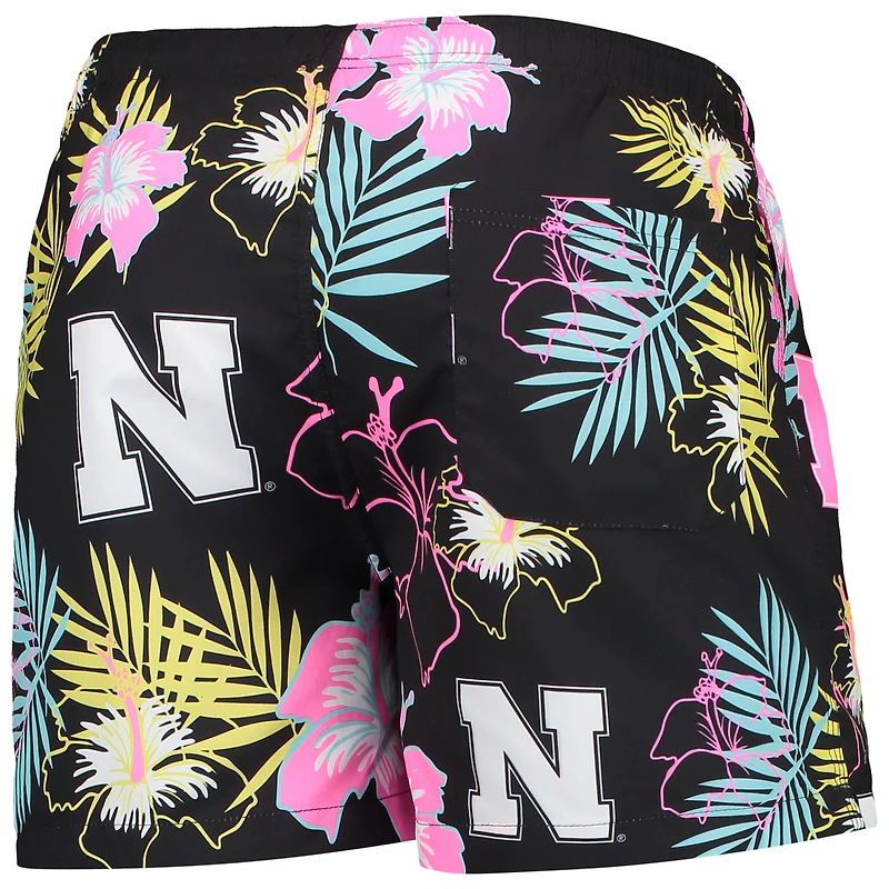 Maillot de bain FOCO Nebraska Huskers Neon Floral pour homme