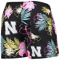 Maillot de bain FOCO Nebraska Huskers Neon Floral pour homme