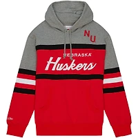 Men's Mitchell & Ness Red Nebraska Huskers Head Coach Pullover Hoodie