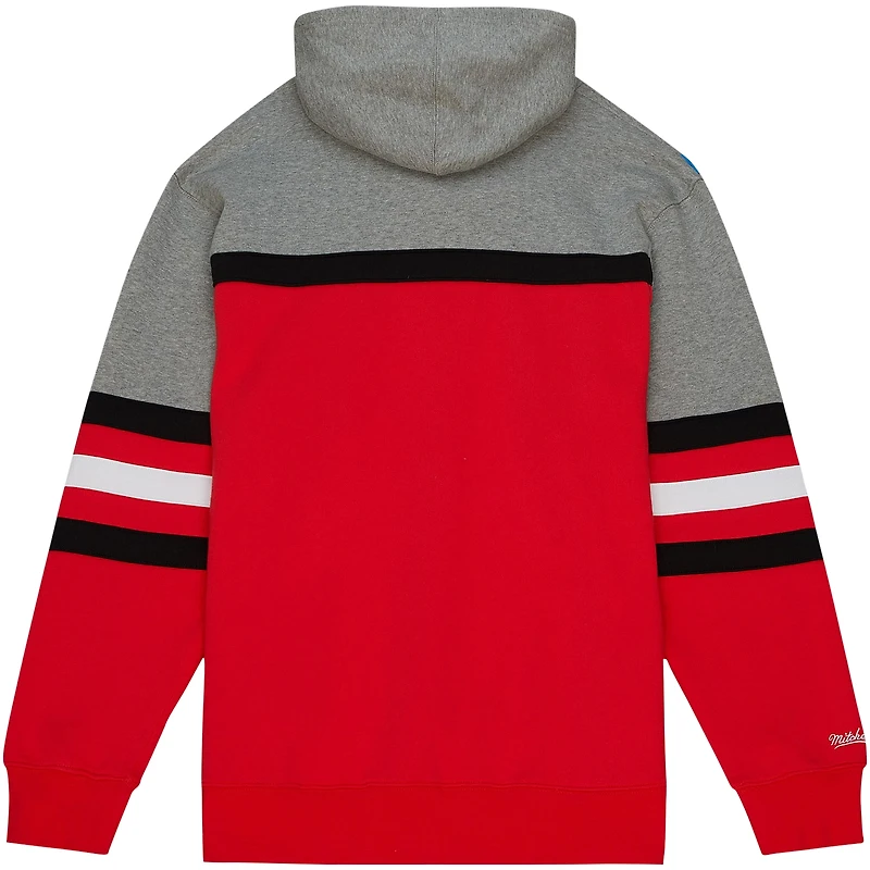 Men's Mitchell & Ness Red Nebraska Huskers Head Coach Pullover Hoodie