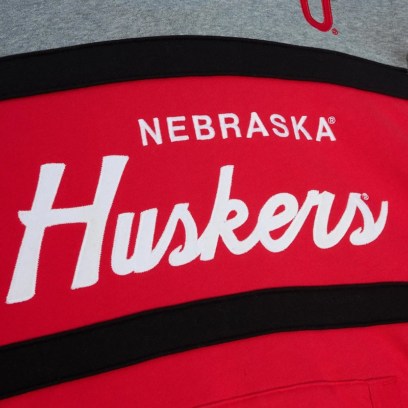 Men's Mitchell & Ness Red Nebraska Huskers Head Coach Pullover Hoodie