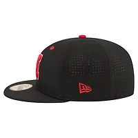Casquette de baseball ajustée New Era noire pour homme, Nebraska Huskers On-Field