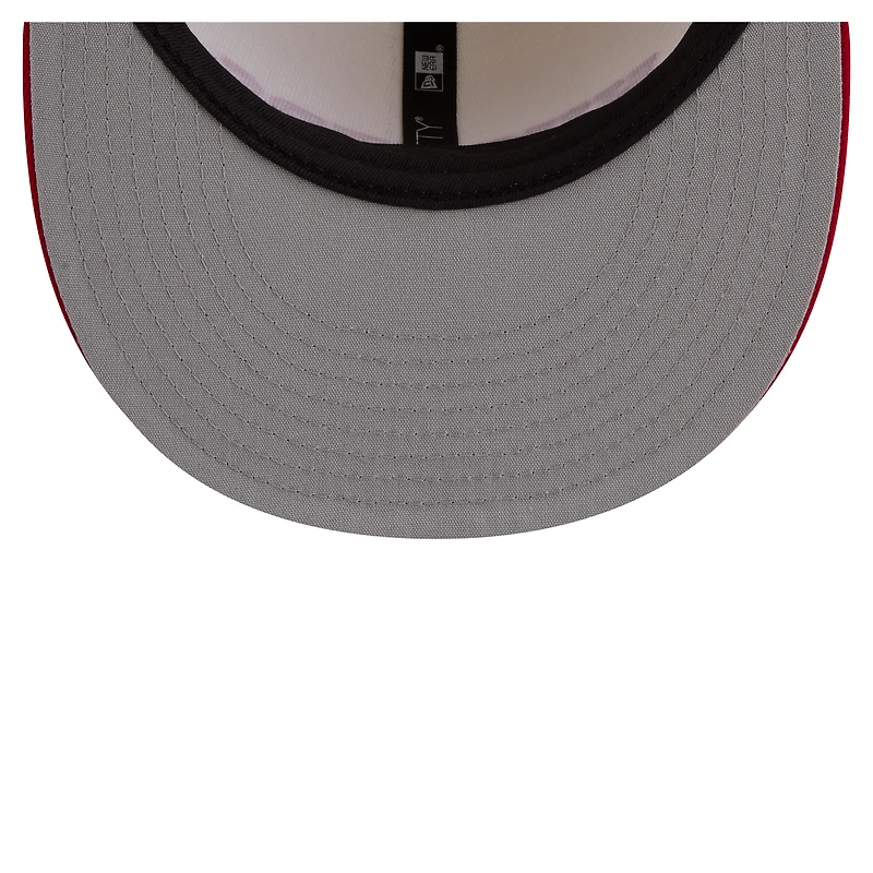 Men's New Era Cream/Scarlet Nebraska Huskers Two-Tone Script 59FIFTY Fitted Hat