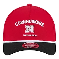 Men's New Era Scarlet/Black Nebraska Huskers Two-Tone Rope 9FORTY M-Crown A-Frame Adjustable Hat