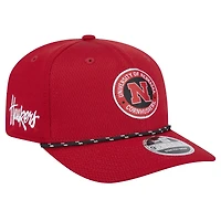 Casquette extensible à boutons-pression Scarlet Nebraska Huskers COOLERA 9SEVENTY de New Era pour homme