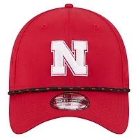 Casquette New Era Scarlet Nebraska Huskers Rope 39THIRTY Flex pour homme