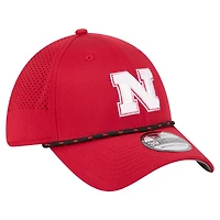 Casquette New Era Scarlet Nebraska Huskers Rope 39THIRTY Flex pour homme