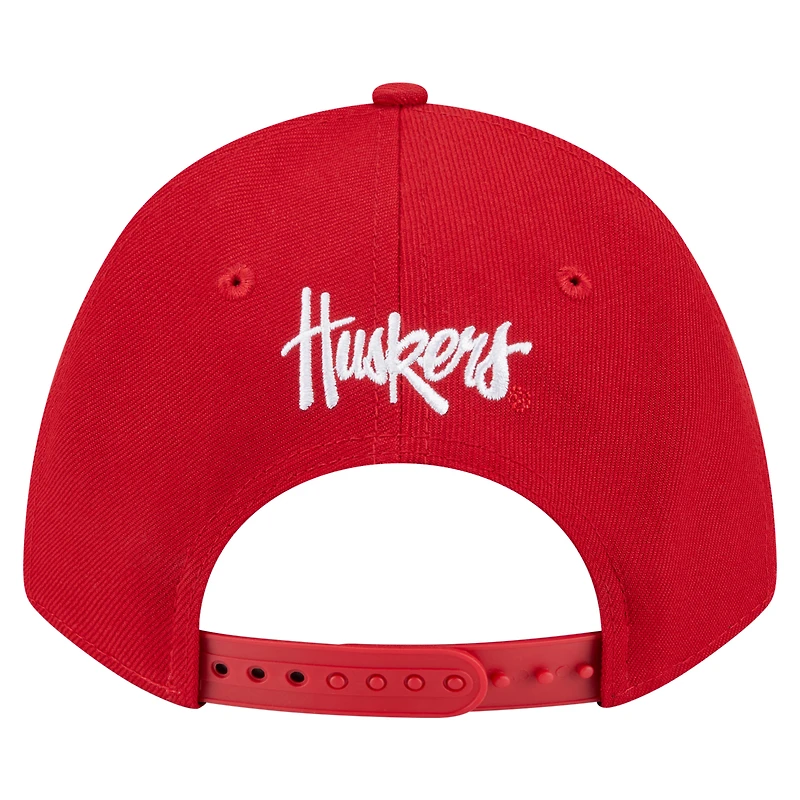 Casquette ajustable 9FORTY M-Crown Scarlet Nebraska Huskers Team Collective pour homme de New Era