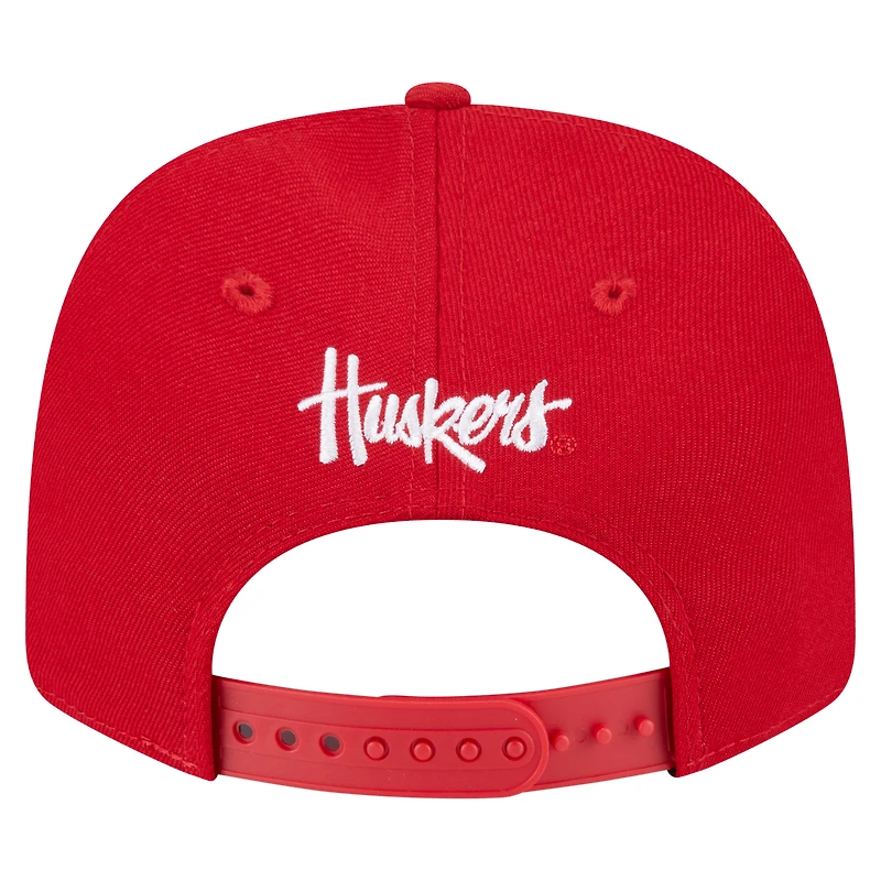Men's New Era  Scarlet Nebraska Huskers Team Collective 9SEVENTY Stretch-Snap Adjustable Hat