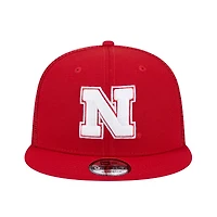 Casquette snapback 9FIFTY de camionneur pour homme New Era Scarlet Nebraska Huskers