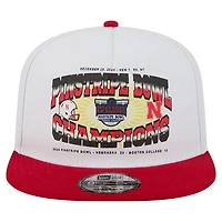 Casquette New Era blanche/écarlate Nebraska Huskers Retro 2024 Pinstripe Bowl Champions 9FIFTY A-Frame Snapback pour homme
