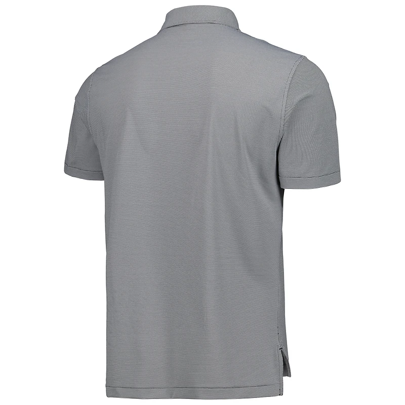 Men's Peter Millar Black Nebraska Huskers Jubilee Striped Performance Jersey Polo