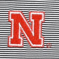 Men's Peter Millar Black Nebraska Huskers Jubilee Striped Performance Jersey Polo