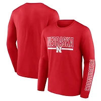 Profil Scarlet Nebraska Huskers Big & Tall T-shirt à manches longues avec motif deux coups pour homme