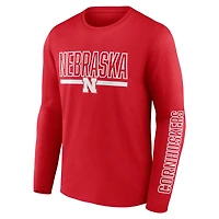 Profil Scarlet Nebraska Huskers Big & Tall T-shirt à manches longues avec motif deux coups pour homme