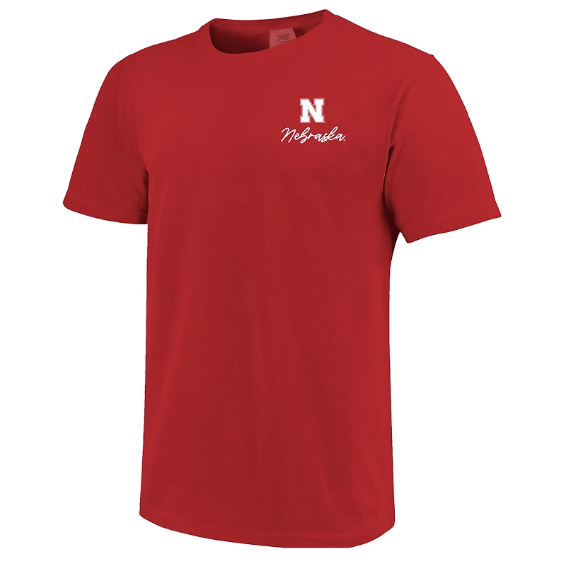 T-shirt rouge Nebraska Huskers pour homme, couleurs confortables, motif « Deck the Halls ».