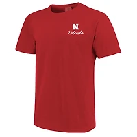 T-shirt rouge Nebraska Huskers pour homme, couleurs confortables, motif « Deck the Halls ».
