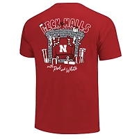 T-shirt rouge Nebraska Huskers pour homme, couleurs confortables, motif « Deck the Halls ».