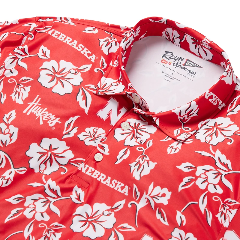 Men's Reyn Spooner Scarlet Nebraska Huskers Performance Polo