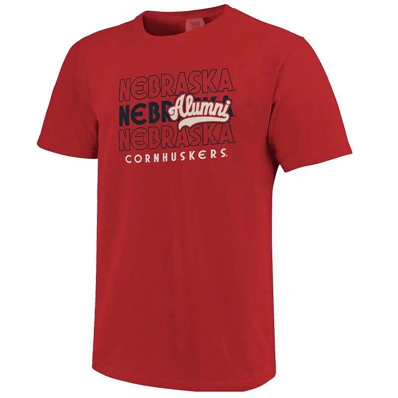T-shirt homme écarlate Nebraska Huskers Alumni avec inscription superposée
