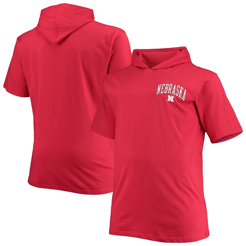 T-shirt à capuche Scarlet Nebraska Huskers Big & Tall Team pour homme