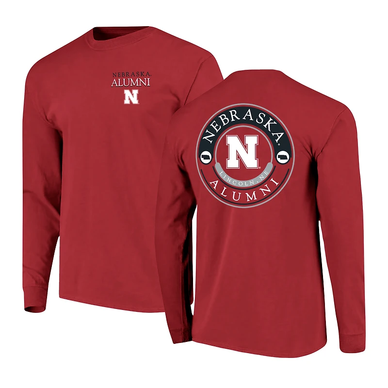 Men's Scarlet Nebraska Huskers Circle Seal Alumni Long-Sleeve T-Shirt
