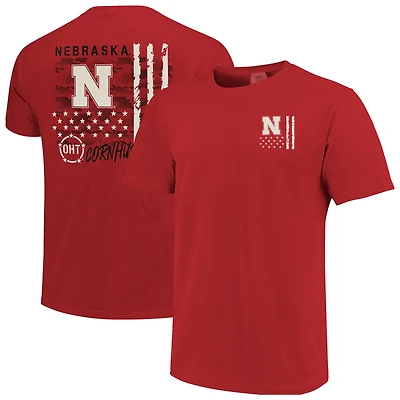 Men's  Scarlet Nebraska Huskers Comfort Colors OHT Camo Overlay T-Shirt