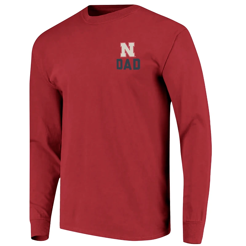 Men's Scarlet Nebraska Huskers Father's Day Campus Drawing Long Sleeve T-Shirt