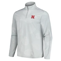 Men's Tommy Bahama Gray Nebraska Huskers Delray Frond IslandZone Half-Zip Jacket