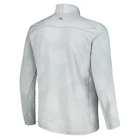 Veste à demi-zip Tommy Bahama pour hommes Nebraska Huskers Delray Frond IslandZone grise