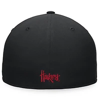 Casquette ajustée Top of the World noire des Nebraska Huskers pour hommes