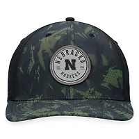 Men's Top of the World Black Nebraska Huskers OHT Military Appreciation Camo Render Flex Hat