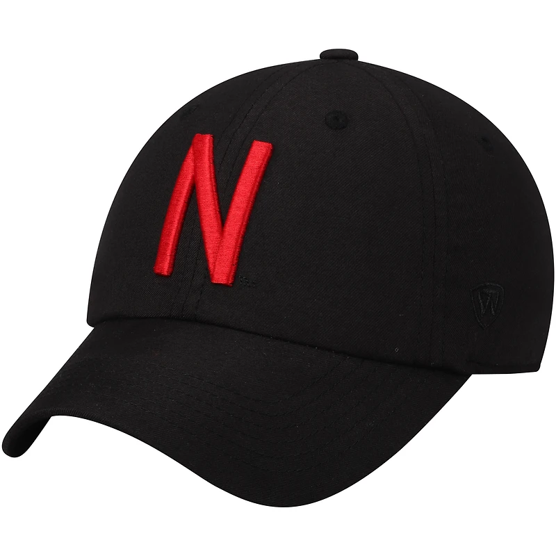 Chapeau ajustable à agrafes Nebraska Huskers noir Top of the World pour hommes