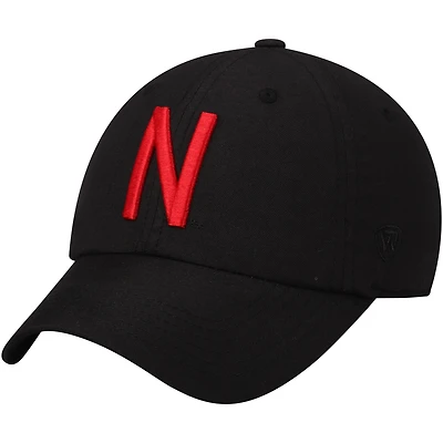 Chapeau ajustable à agrafes Nebraska Huskers noir Top of the World pour hommes