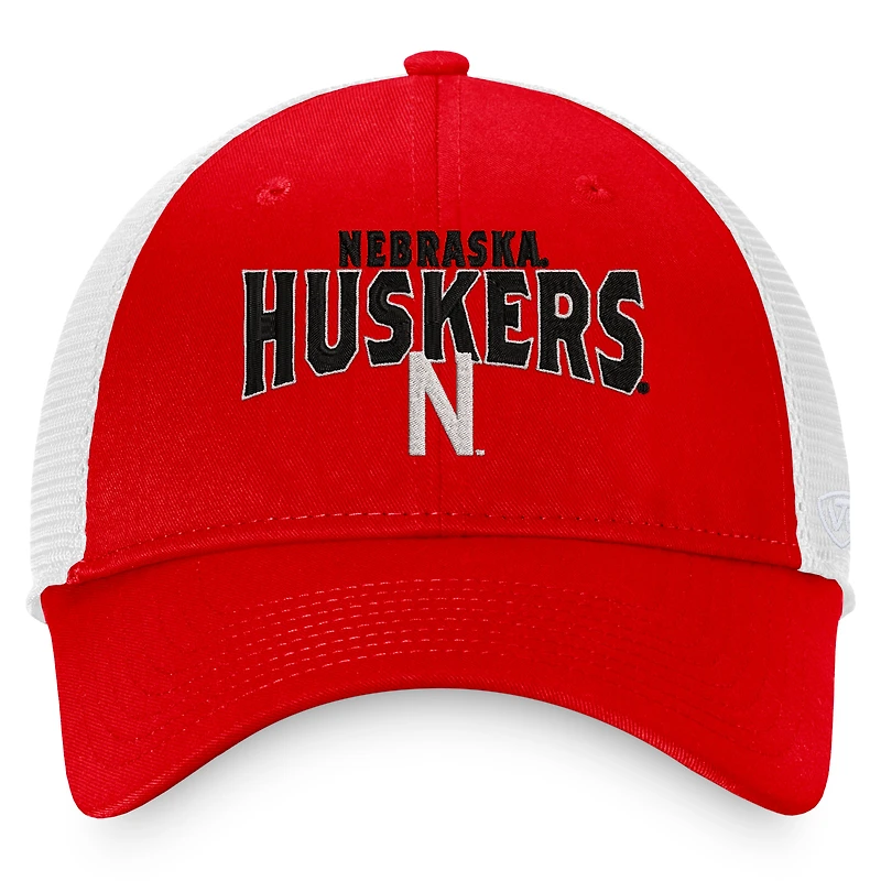 TOP NEB ROUGE BLANC NCAA TOP BREAKOUT TRUCKER HATMENSTR