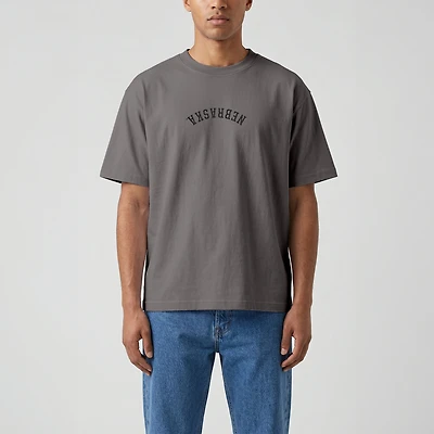 Men's Uscape Apparel Brown Nebraska Huskers Upside Down Embroidered Vintage Heavyweight T-Shirt