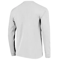 T-shirt à manches longues pour homme, blanc, Nebraska Huskers, taille haute, avec drapeau