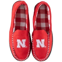 Chaussons mocassins en flanelle ZooZatz Nebraska Huskers pour hommes