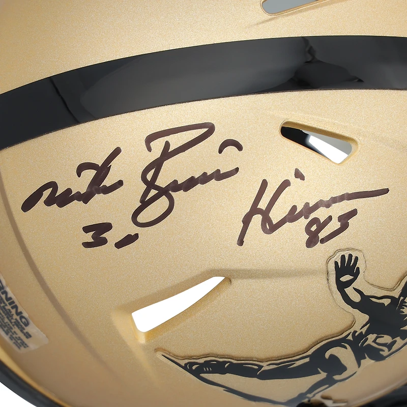 Mike Rozier Nebraska Huskers Autographed Gold Heisman Riddell Speed Mini Helmet with "83 Heisman" Inscription 
