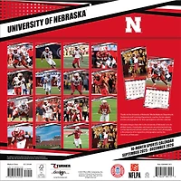 Calendrier mural 2026 des Huskers du Nebraska (12 x 12 po)