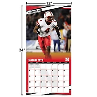 Calendrier mural 2026 des Huskers du Nebraska (12 x 12 po)