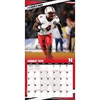 Calendrier mural 2026 des Huskers du Nebraska (12 x 12 po)